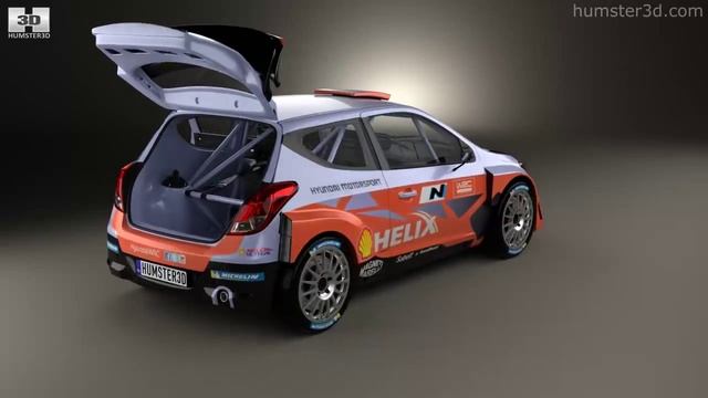 Hyundai i20 WRC with HQ interior 2012 by 3D model store Humster3D.com смотреть онлайн