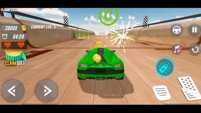 Mega Ramp v Car Stunts with superhero car in gt racing and car/Android game play смотреть онлайн