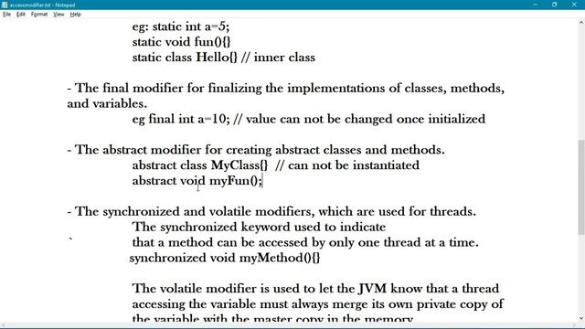 Acess and Non Access Modifier in Java part 4 смотреть онлайн