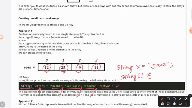 One dimensional Array in java | Declare 1 D array in java смотреть онлайн
