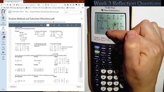 MATH 104 Using your calculator with the Simplex Method смотреть онлайн