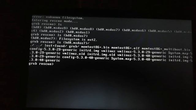 Grub Rescue :Unknown Filesystem Normal.mod Missing [SOLVED]