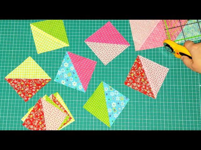 Пэчворк для начинающих.6 способов сшить блок "Квадрат из 2 треугольников". HST быстрым способом. смотреть онлайн