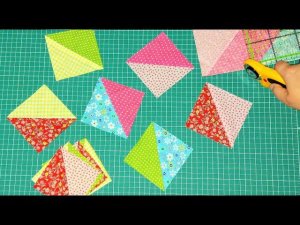Пэчворк для начинающих.6 способов сшить блок "Квадрат из 2 треугольников". HST быстрым способом.