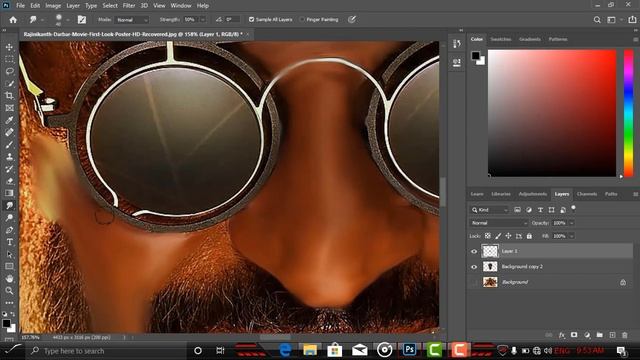 Rajini darbar digital painting Tamil tutorial - part 1- smudge painting смотреть онлайн