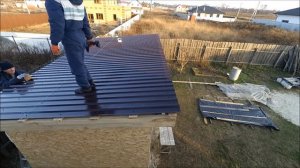 Монтаж профлиста на крышу. Подшивка свесов кровли профлистом | Каркасная котельная | Бытовка | Сара