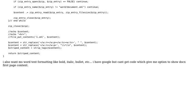 How to get first page content of docx in php? смотреть онлайн