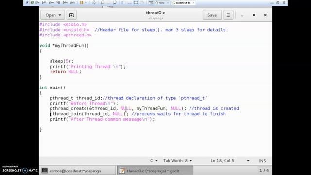 Thread Creation | pthread_create | Operating System Lab:1 смотреть онлайн