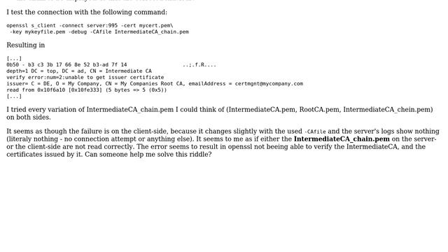 Unix & Linux: NginX client cert authentication fails with "unable to get issuer certificate" смотреть онлайн