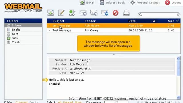 How to open an email message in RoundCube смотреть онлайн