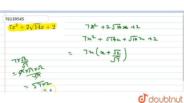 `7x^(2)+2sqrt(14)x+2` смотреть онлайн