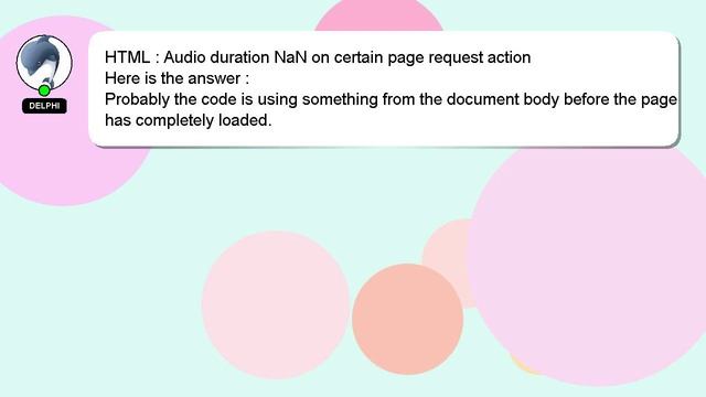 HTML : Audio duration NaN on certain page request action смотреть онлайн