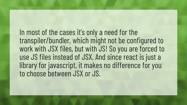 Should I use JSX or JS? смотреть онлайн