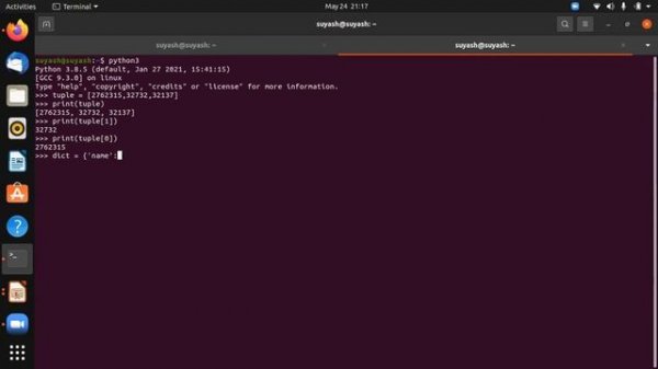 Python Tuple and Dictionary | Coding for beginners