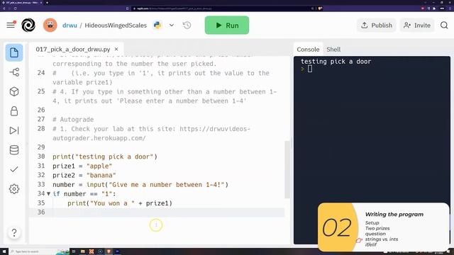 017 Pick a door! Another Python project. Lab with autograder! смотреть онлайн