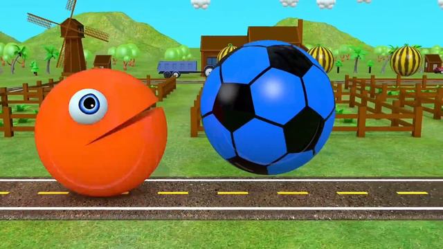 Learn Colors with PACMAN and Farm Watermelon Surprise Toy Cartoons for Kid Children смотреть онлайн