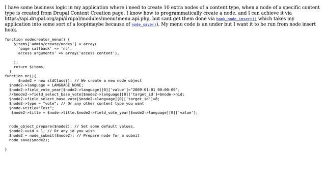 Drupal: How to create 10 extra nodes when a node of a specific content type is created? смотреть онлайн