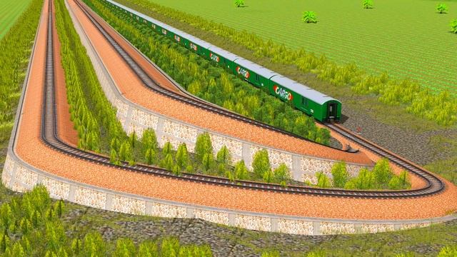 4 Trains Turning On Double Sharp Turns-Crazy Trains Go Fast on sharp and Uphill turns Railroad Trac смотреть онлайн