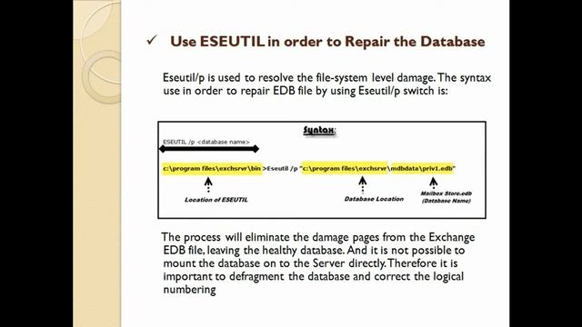 Exchange 2007 Error 1018: Repair & Restore Offline Database смотреть онлайн