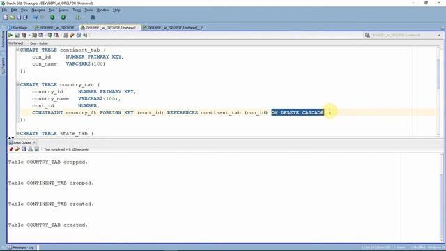 Oracle 12c New Feature On Delete Cascade смотреть онлайн