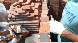 кладка в пол кирпича под сдвоенную рейку..просто быстро удобно..