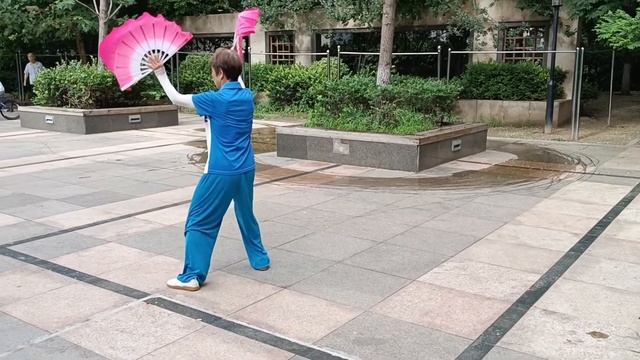 Тайцзи с веером_утренняя разминка