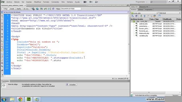 Curso PHP y MySQL 015 Funciones para cadenas 1 смотреть онлайн