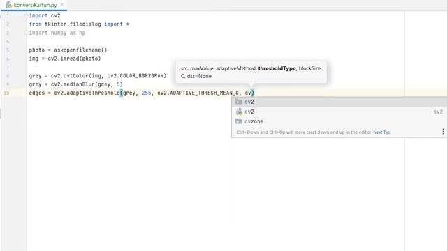 #9 MEMBUAT FOTO MENJADI KARTUN - DASAR OPENCV PYTHON смотреть онлайн
