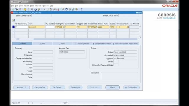 Genesis Cost Accounting for Oracle (german) смотреть онлайн
