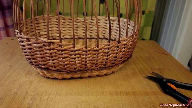 Плетение корзины КОНТРАСТНОЙ-УниверМ из лозы, ивового прута. Часть-2 смотреть онлайн