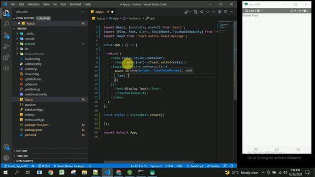 Toast messages in React Native | react-native-toast-message | React Native Practical Part 3 смотреть онлайн