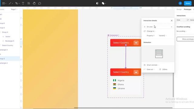 Figma Drop-down Button prototype смотреть онлайн