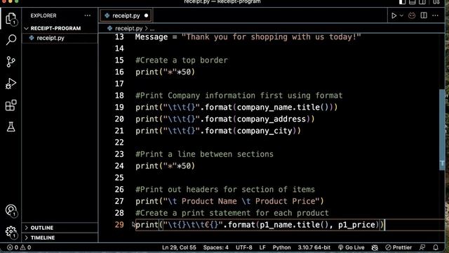 How to create a receipt program in Python (Python project for Beginners) смотреть онлайн