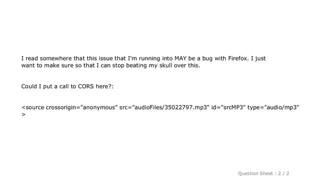 HTML : HTML5 Audio, Web Audio API, CORS and Firefox смотреть онлайн