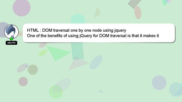HTML : DOM traversal one by one node using jquery смотреть онлайн
