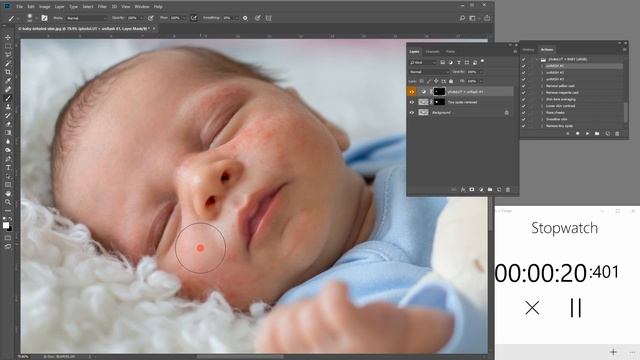 Newborn skin retouching in 30 seconds! смотреть онлайн