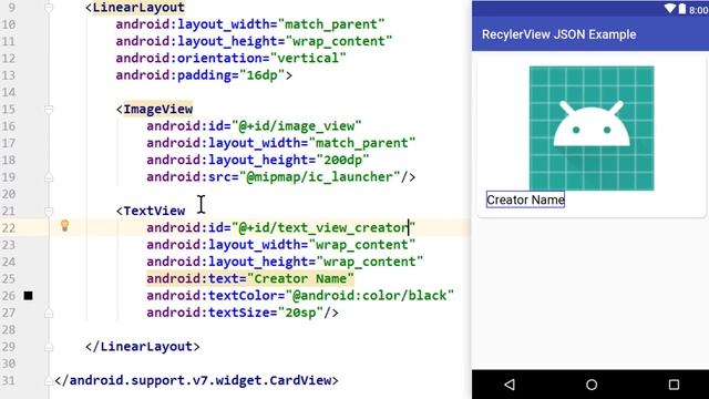 RecyclerView + JSON Parsing - Part 2 - CREATING A MODEL - Android Studio Tutorial смотреть онлайн