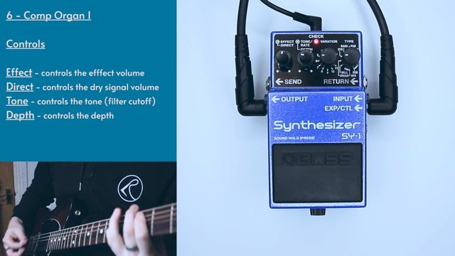 Boss - SY-1 Synthesizer - Organ Setting - Guitar Demo