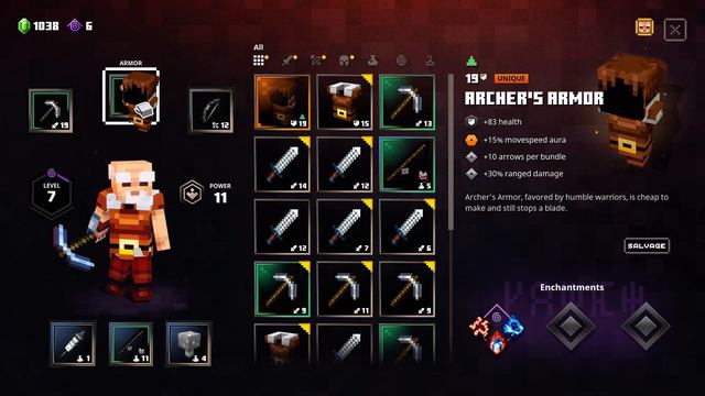 Unique legendary Item Drop Minecraft Dungeons (Archer's Armor) смотреть онлайн