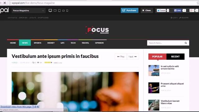 Focus News & Magazine Wordpress Theme Download Free смотреть онлайн