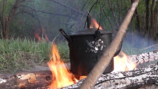 РЫБА ЛЮБИТ КАШУ! Рыбалка у ЗЕМЛЯНКИ. Банька на дровах. Жизнь ХОРОША! смотреть онлайн
