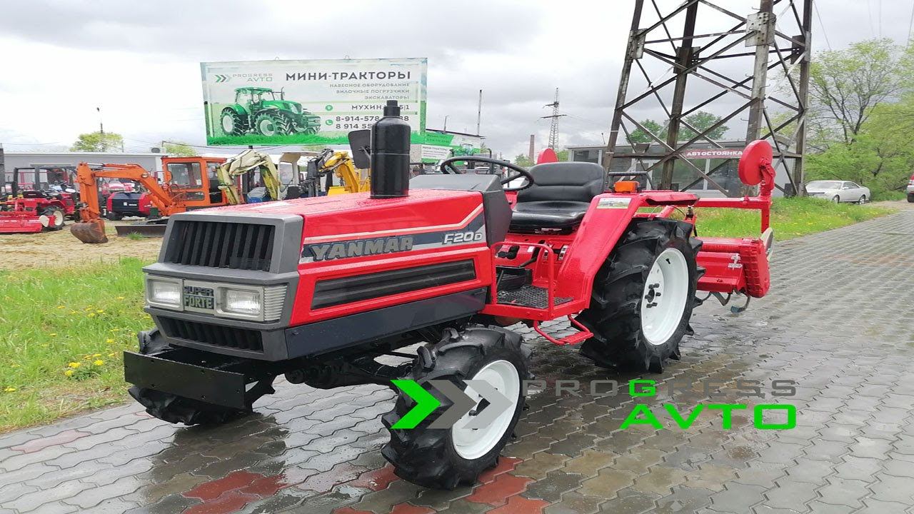БУ японский минитрактор купить в Новосибирске YANMAR F20D полноприводный 20 лошадей колея 100 см смотреть онлайн