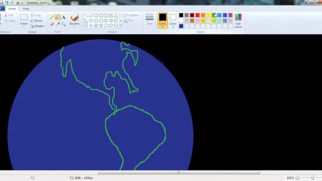 Creating Planet Earth in MS Windows Paint for Kids! смотреть онлайн