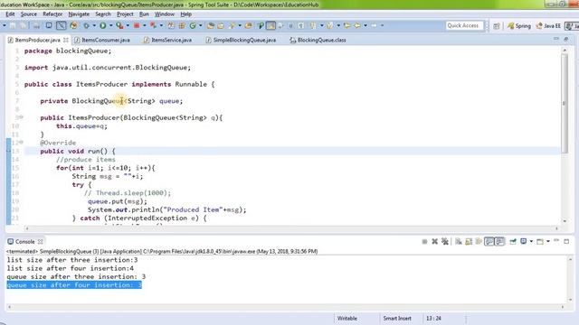 Java Blocking Queue Concept, Real time Example and Internal working. смотреть онлайн