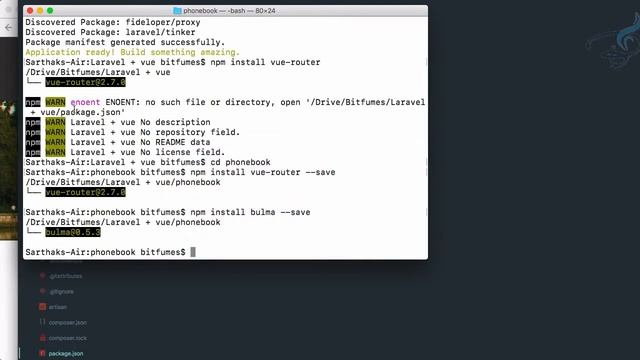 Laravel 5.5 + Vuejs + Bulma | Phonebook App | Dependancies Install #2 смотреть онлайн