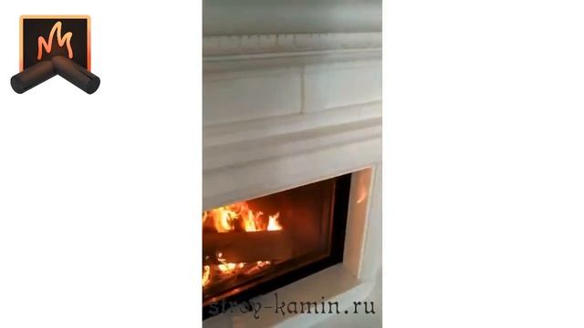 Шикарный классический камин в городе Ульяновск - портал из мрамора Тасос, топка Schmid Lina 10057 смотреть онлайн
