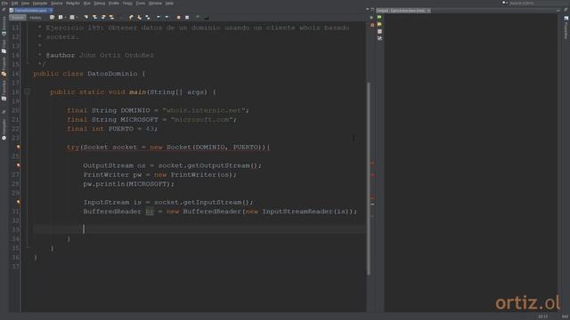 Java - Ejercicio 199: Obtener Datos de un Dominio usando un Cliente Whois basado en Socket смотреть онлайн