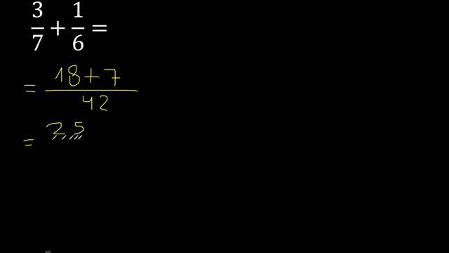 3/7 mas 1/6 . Suma de fracciones heterogeneas , diferente denominador 3/7+1/6 смотреть онлайн