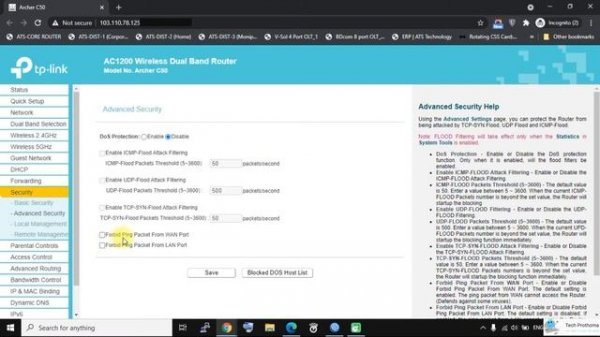 How to stop ping response from WAN port in tp link router || tp link ping enable