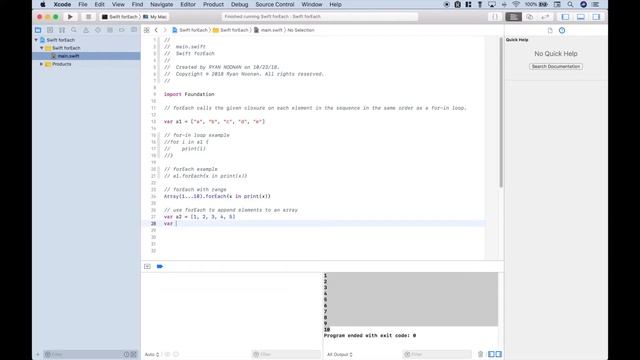 Swift Programming - forEach смотреть онлайн